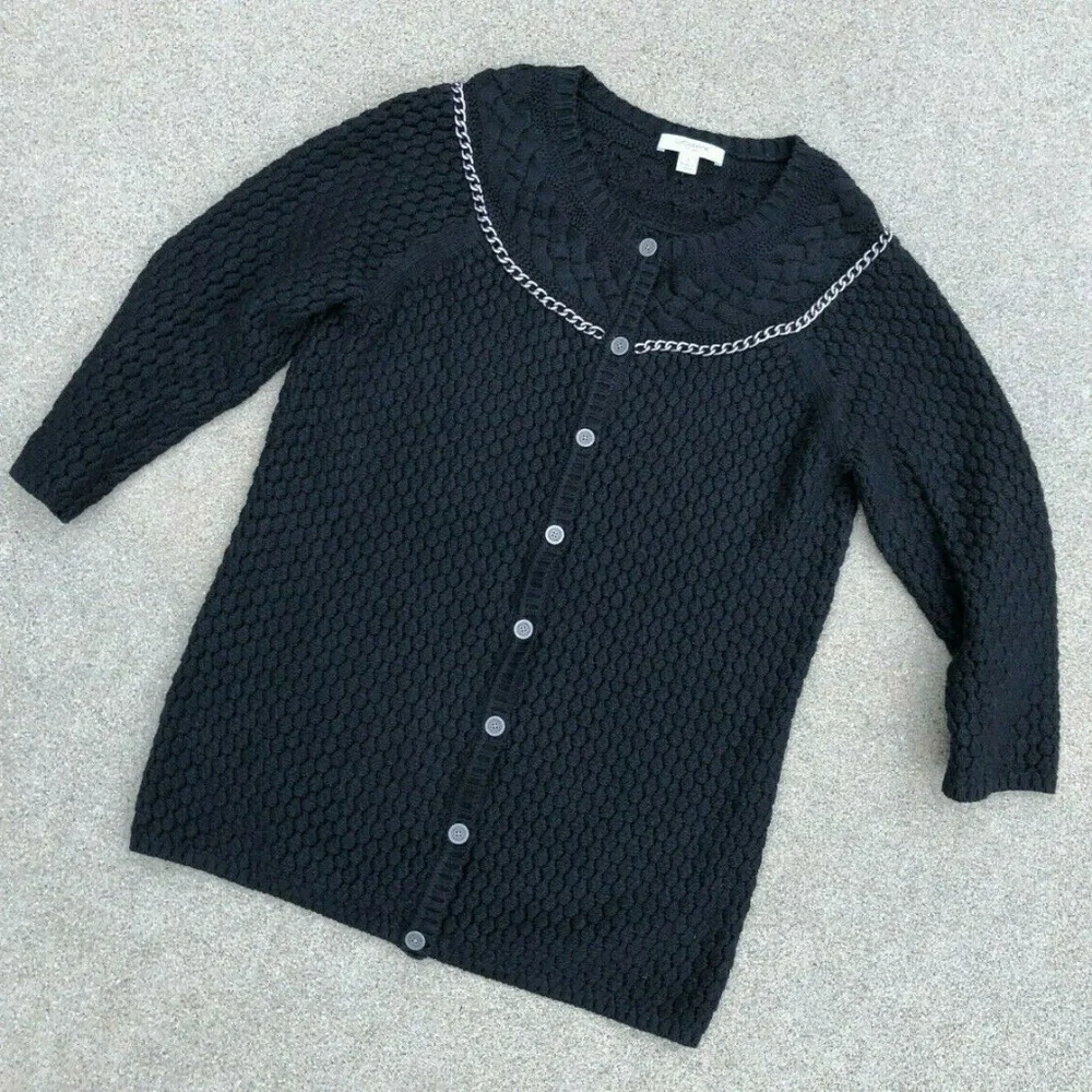 Liz Claiborne Women's Metal Chain Cardigan Sweater​​​​​​​​